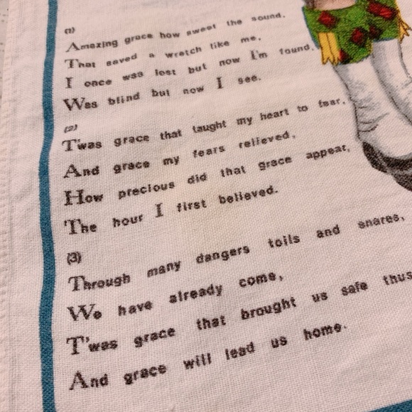 Vtg Lamont Irish linen tea towel, Amazing Grace, Royal Scots Dragoon Guards - Picture 5 of 6